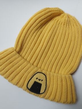 Yellow Onigiri Knit Beanie